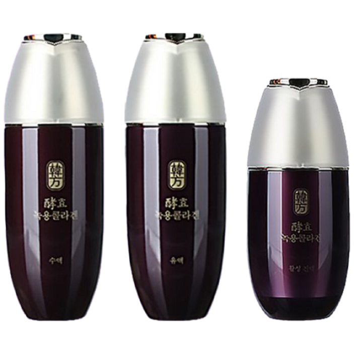 수려한 효 녹용 콜라겐 3종 수액+유액+진액/미백,보습,기초화장품,생일선물,기념일, 1세트