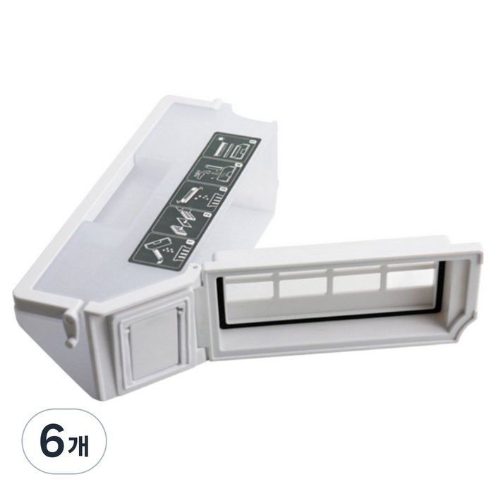 에코프렌즈 에코백스 T10 X1 옴니 터보 플러스 먼지통 더스트박스 호환 소모품, 6개, 화이트