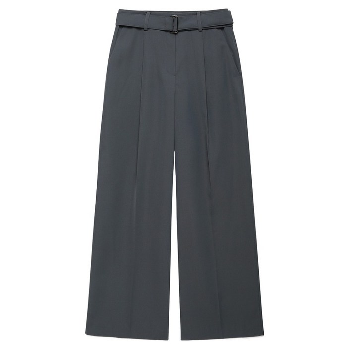 나이스클랍 여성용 제천벨트 턱디테일 팬츠