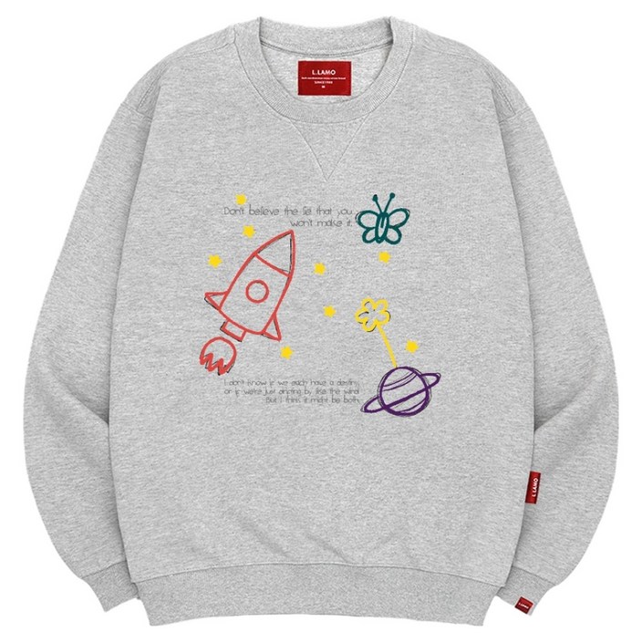 엘라모 남녀공용 스페이스드림 맨투맨