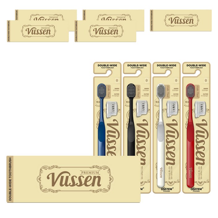 뷰센 더블와이드 칫솔 + 보호캡, 4개입, 6개