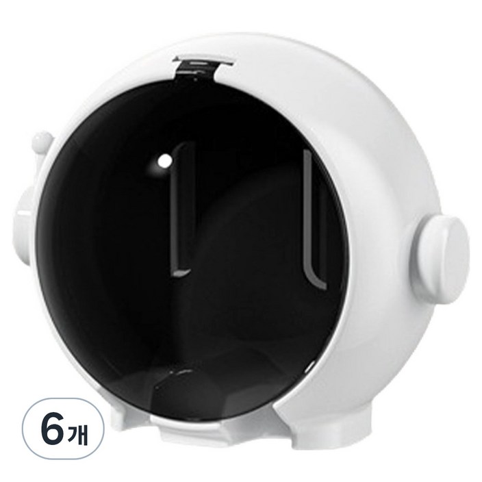 한봄누리 우주인 칫솔걸이 덮개용 부착식, 화이트, 6개