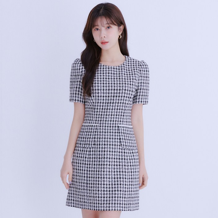 로엠 반팔 트위드 미니원피스 로엠 반팔 트위드 미니원피스