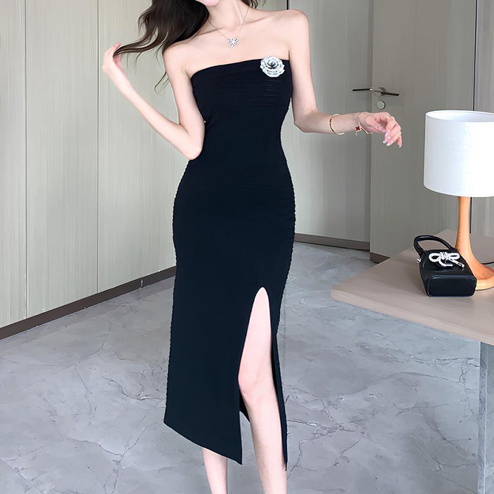비비에모 벨리타 로즈 포인트 슬림 탑 원피스 10619