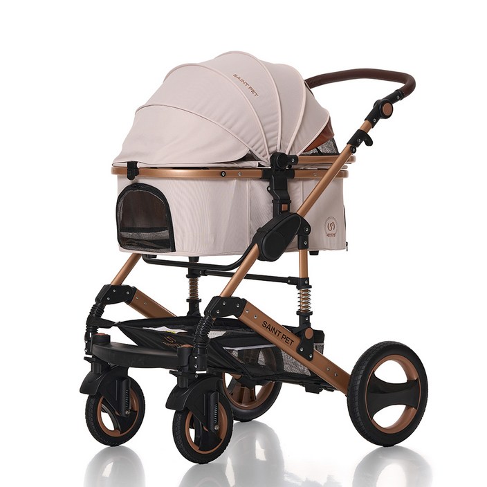 세인트펫 프리미엄 강아지유모차 알루미늄 프레임 30.5cm 대형바퀴 에버메이트 엘리트, 3.아이보리