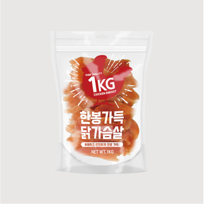 제로랩스 한봉가득 닭가슴살1kg 사사미 강아지 간식 대용량소세지5p, 1000g