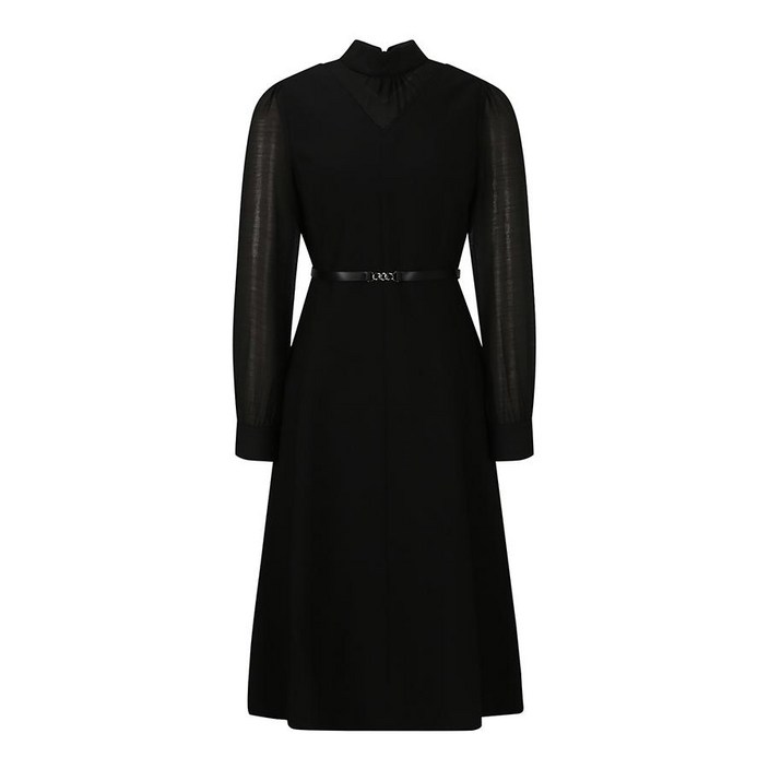 베스띠벨리  2022여름 배색  라인  카라  롱 원피스7571BK