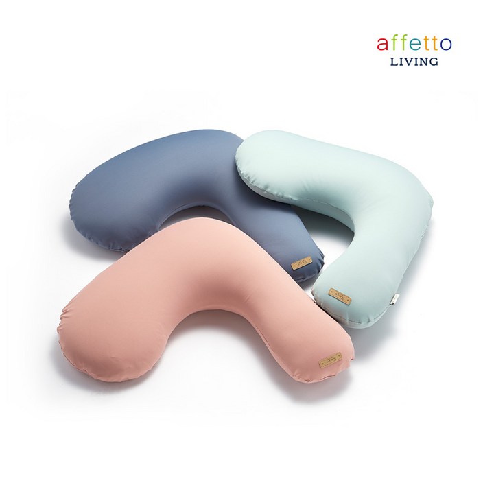 아페토 L자형 사계절 비즈 바디필로우 커버분리, 인디블루