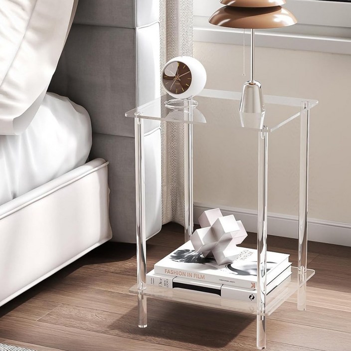 MRS 튼튼한 아크릴 협탁 사이드 테이블 차 탁자 침대머릿장 쇼파 미니 간이 테이블