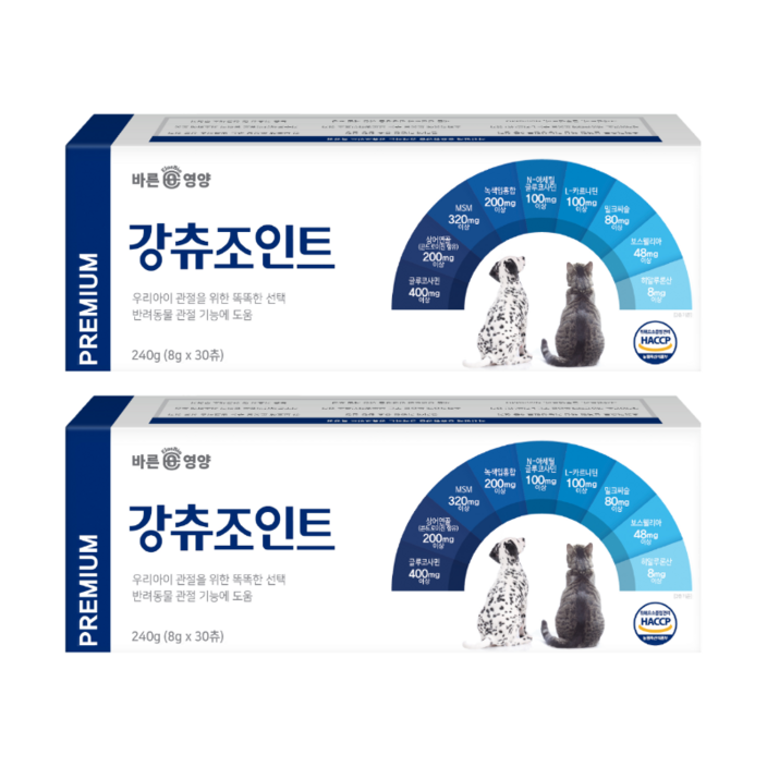 바른뉴트리펫 강츄조인트 강아지 고양이 관절 슬개골 영양제 콘드로이친, 강츄조인트, 2개, 뼈관절강화