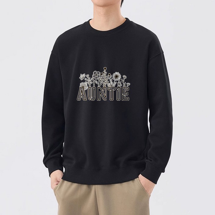 Saiyaar 맨투맨 데일리 커플맨투맨 라운드넥 긴팔 남성맨투맨 맨투맨티셔츠