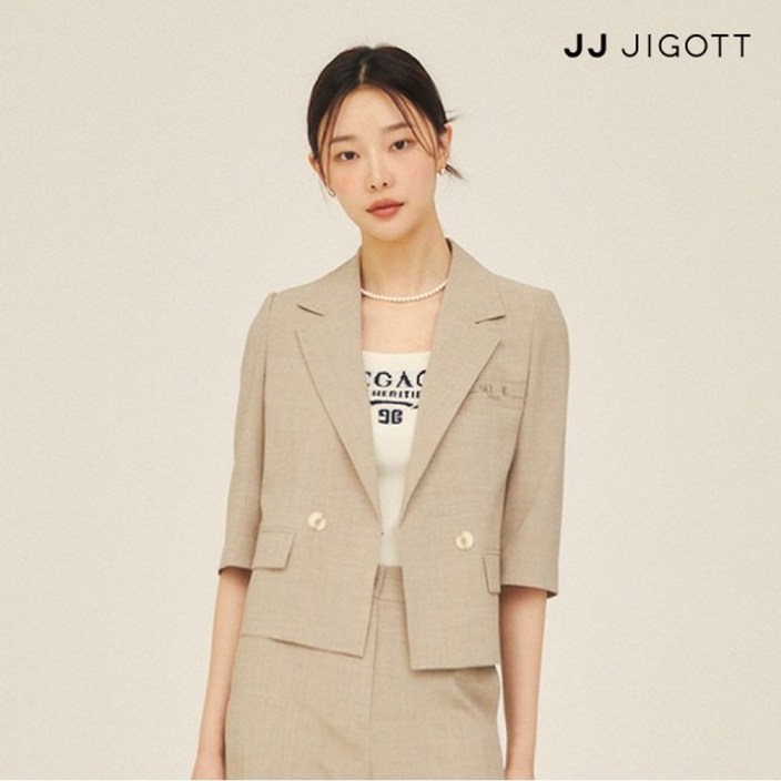 JJ지고트    자수 테일러드 더블 재킷 GP5M0JK901