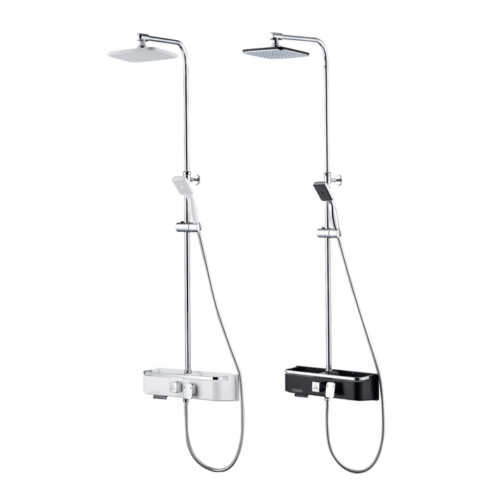 바스럽 국산 무타공 선반형 해바라기 샤워기 기존 타공 사용 가능, 화이트, 1개