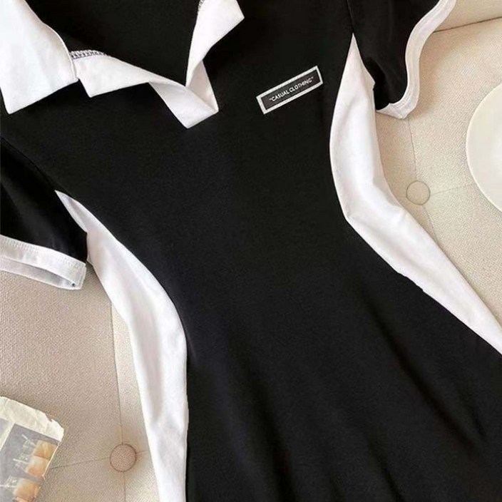 여성 반팔 카라 원피스 슬림 꾸안꾸 데일리 일상복 rim595Xi