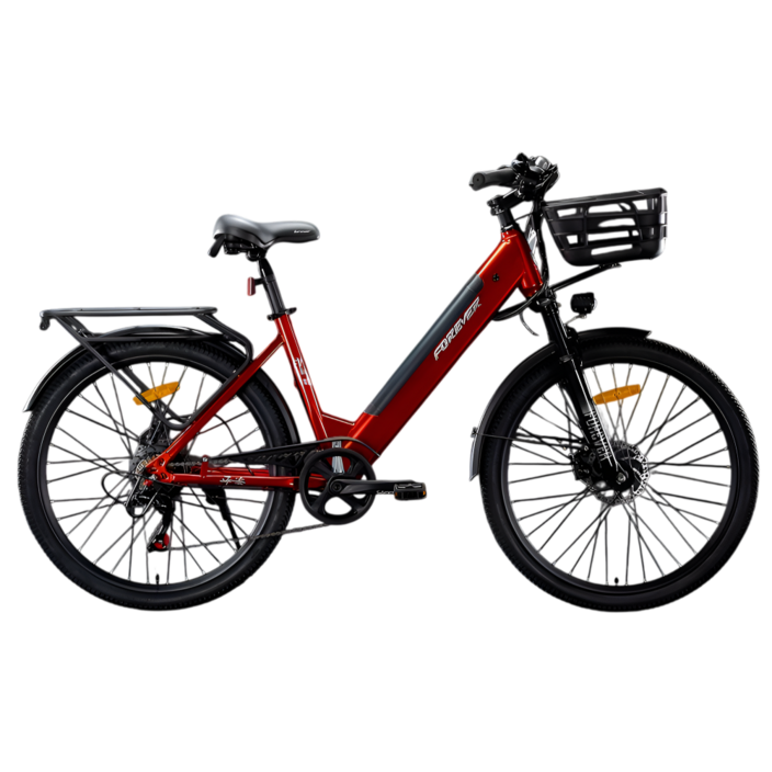 산타고 MTB 전기 자전거 전동 산악 자토바이 탈부착 배터리 24인치 26인치 출퇴근 성인용, 레드, 경량스틸