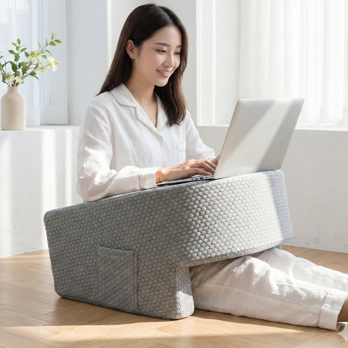 텍스스테드 독서 쿠션테이블 침대 스터디쿠션, 그레이