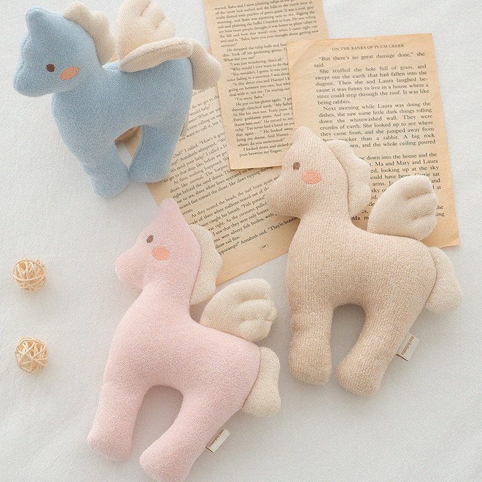 마롤로뜨 아기 애착인형 딸랑이 백일선물 출산선물 오가닉 붉은 말띠해 26년 오가닉 준비물, 1개, 말콩이 핑크딸랑이