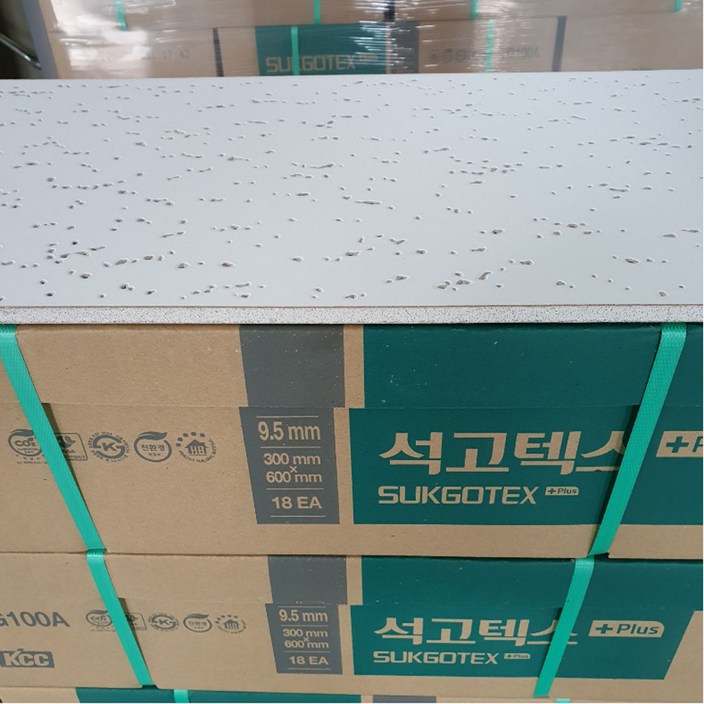 KCC 석고텍스 PLUS 9.5TX300X60018매BOX KCC 석고텍스 PLUS 9.5TX300X60018매BOX