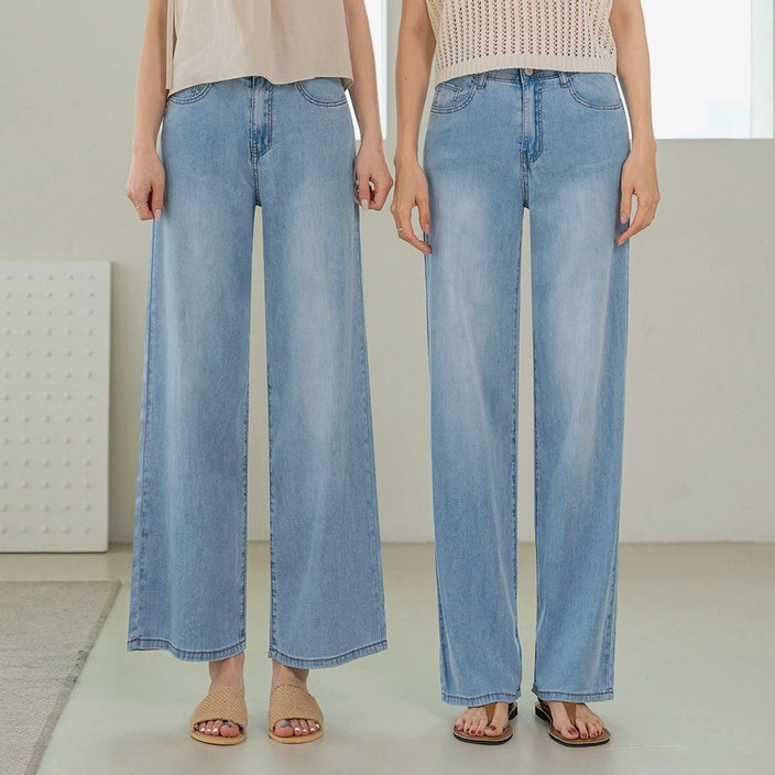 앤더데이 여성용 쿨링텐셀데님스판 와이드키큰키작 팬츠