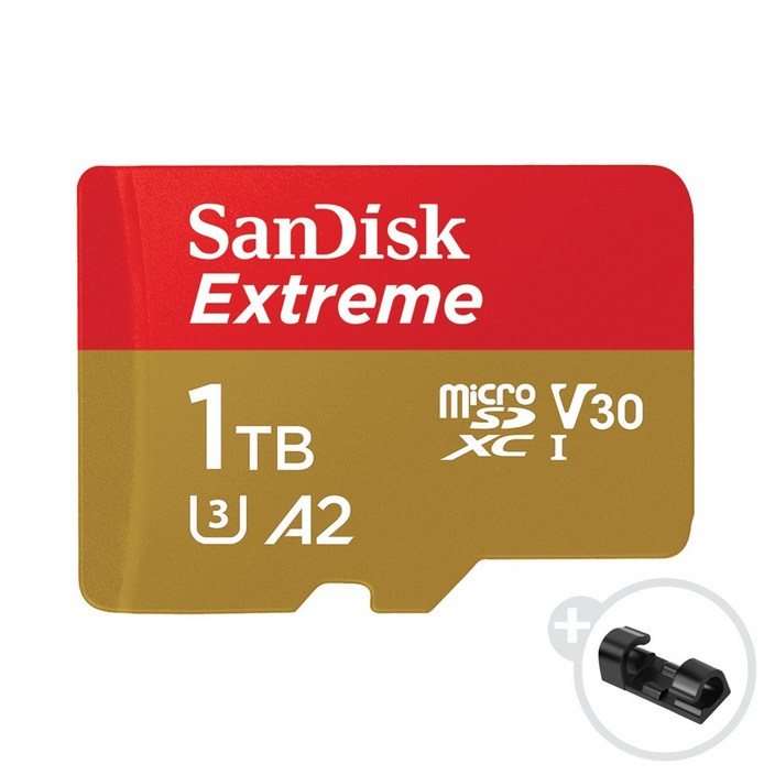 샌디스크 익스트림 마이크로 SD 카드 + 데이터 클립, 1TB