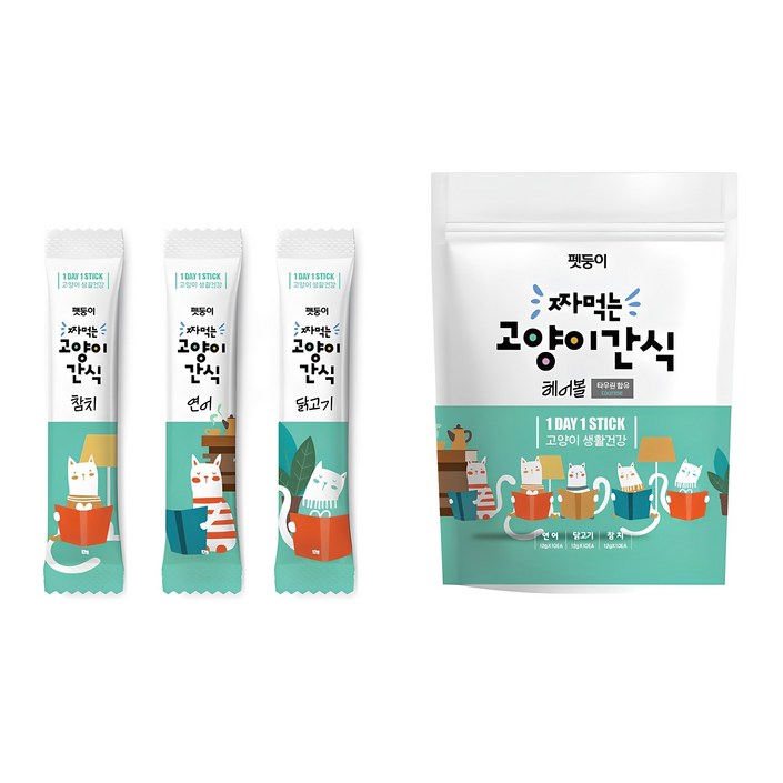 펫둥이 고양이 짜먹는 간식 헤어볼 3종