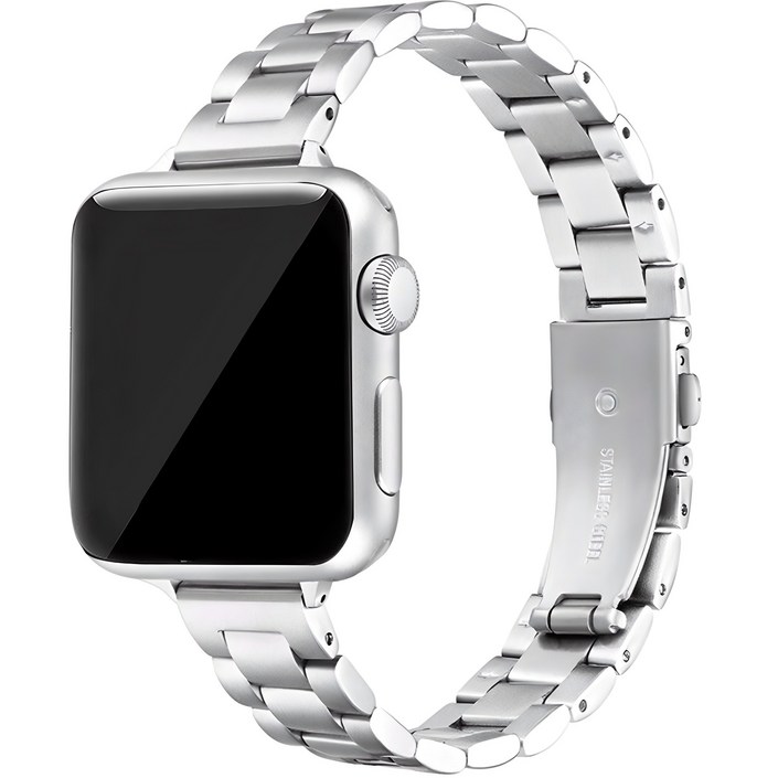 이츠라이프 애플워치 호환가능 여성용 슬림 메탈 스트랩 밴드 384041mm, 실버