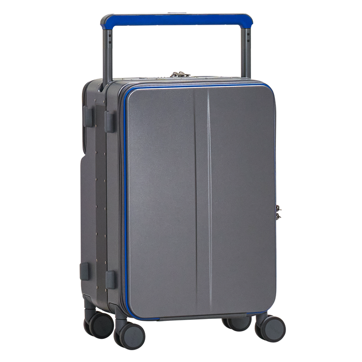 큐랑 바르셀로나 양면 포켓 플립 기내용 캐리어