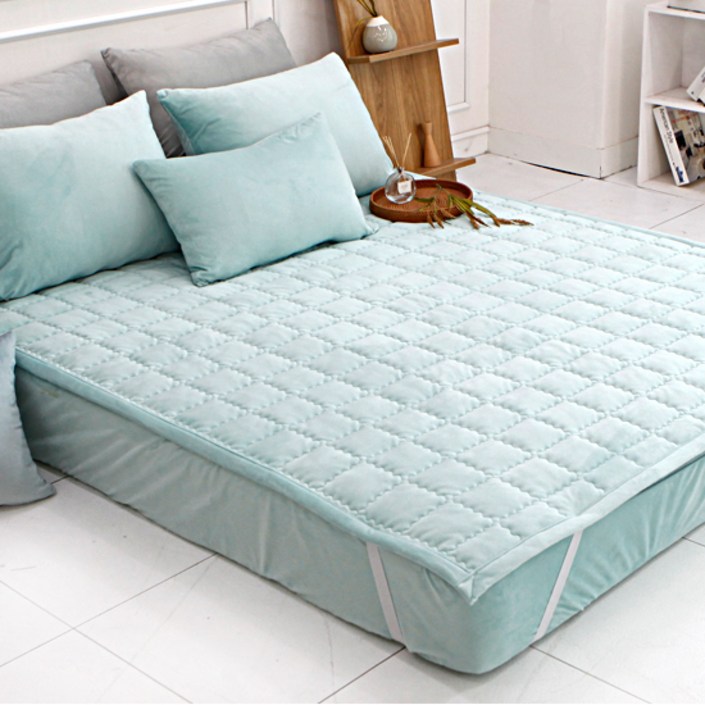 보몽드 마이크로화이버 극세사 고정밴드 누빔패드 겸 카페트