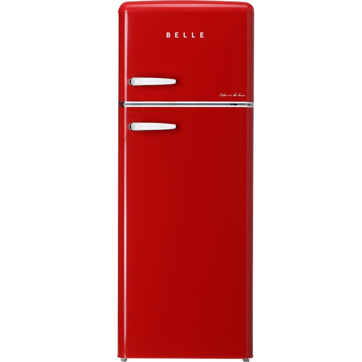 BELLE 레트로 글라스 소형 냉장고 211L 방문설치, RD22ARD, 레드