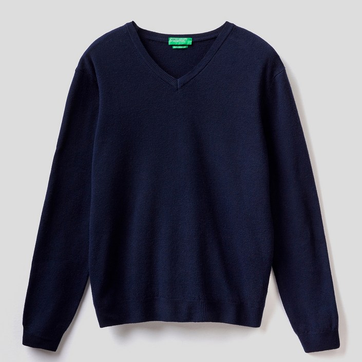 베네통 울 브이넥 니트 스웨터 1002U4407