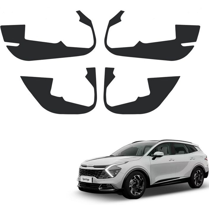 메이튼 순정 가죽 스크래치 도어커버 4종 세트, 스포티지 NQ5, 블랙