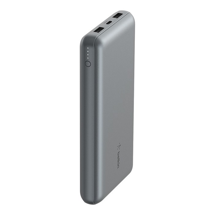 벨킨 BoostCharge 3포트 동시 충전 고속 충전 아이폰 갤럭시용 보조배터리 15W, BPB012btGY, 스페이스 그레이