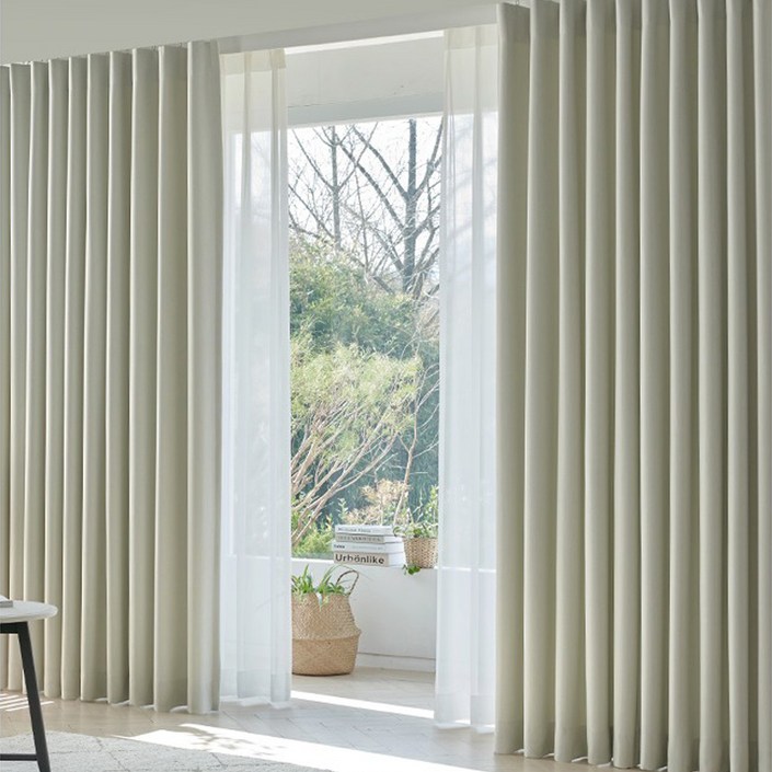 데코지오 브라우니 형상기억 암막커튼 세트