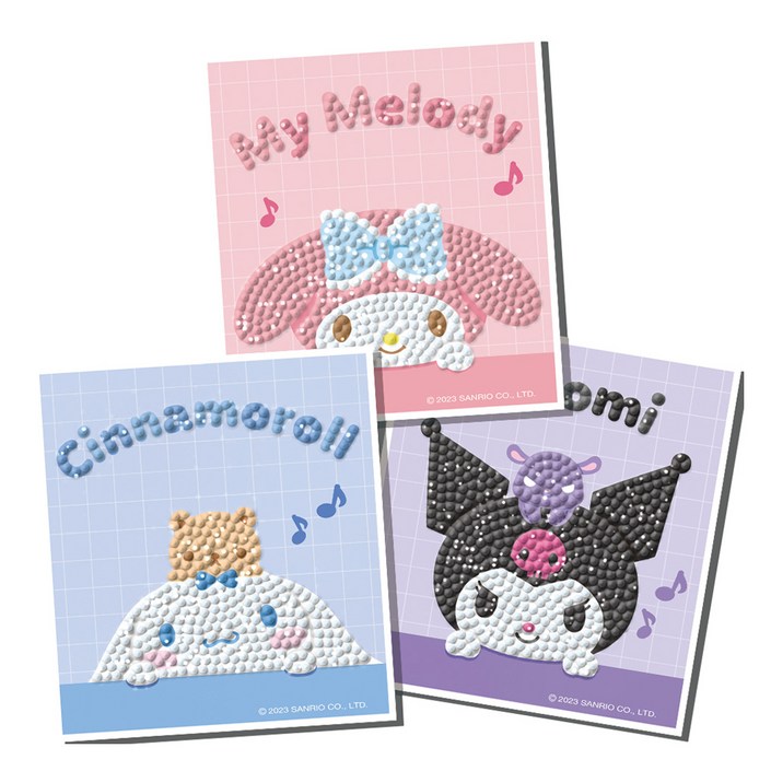 토이앤퍼즐 산리오 캐릭터즈 포토타임 스티커 보석십자수 DIY키트 3종 세트