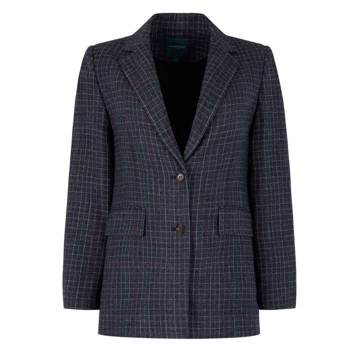 크로커다일레이디 여성용 체크 테일러드 재킷 CLBWJK101