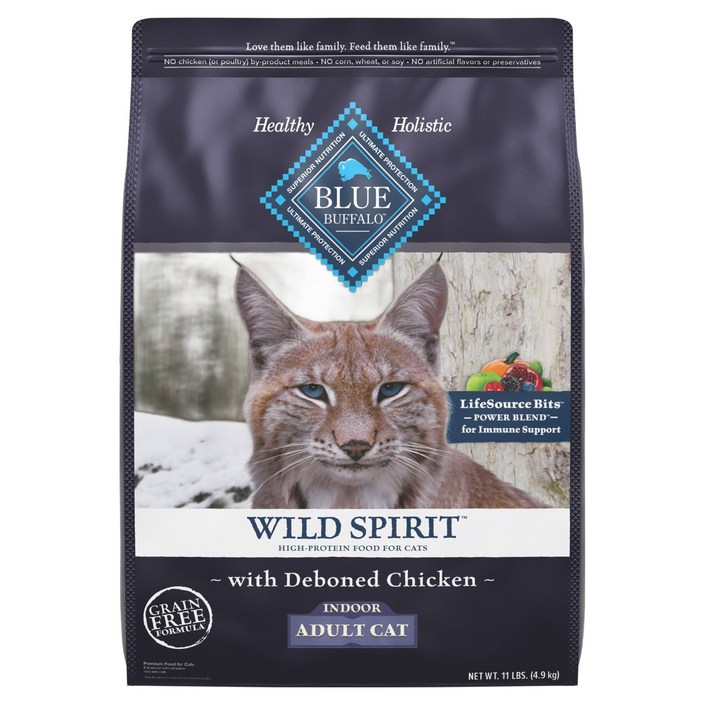 블루버팔로 인도어 어덜트 캣 순살닭고기 사료, 닭, 4.9kg, 1개