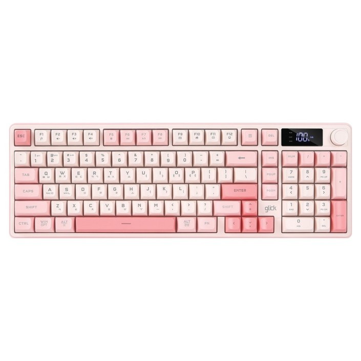 지클릭커 오피스프로 사일런스 M RGB 풀윤활 무소음 블루투스 LCD 무선 키보드