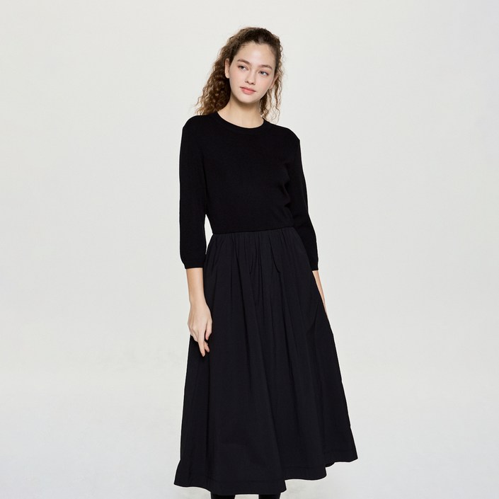 헤지스 여성용 니트믹스 롱 원피스 헤지스 여성용 니트믹스 롱 원피스