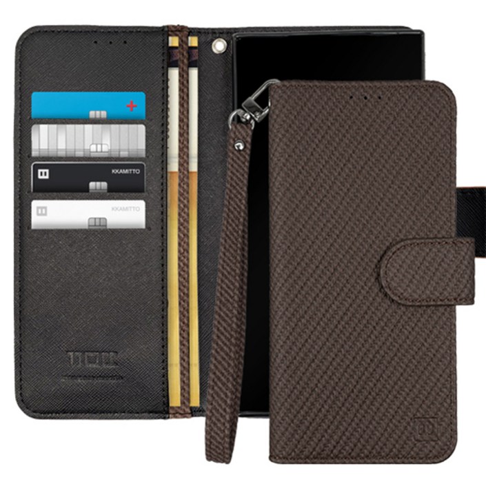 까미또 피코 그레인 스트랩 다이어리 휴대폰 케이스