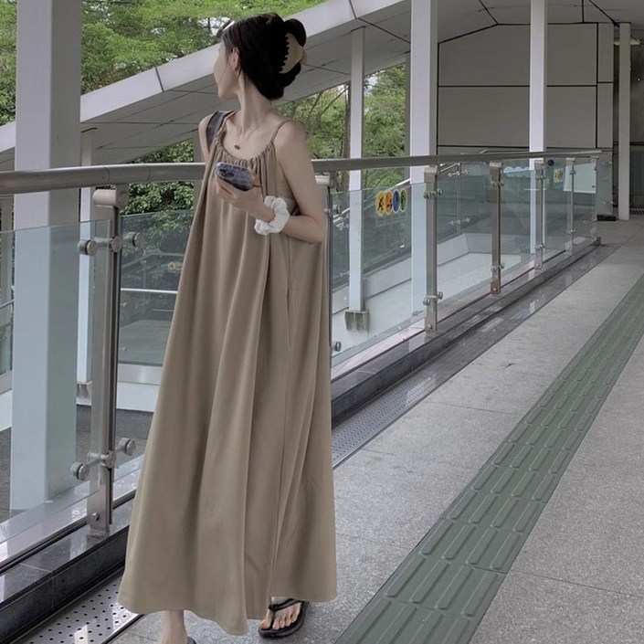 선빛 리엘 셔링 여름 휴양지 쭈리 롱 원피스