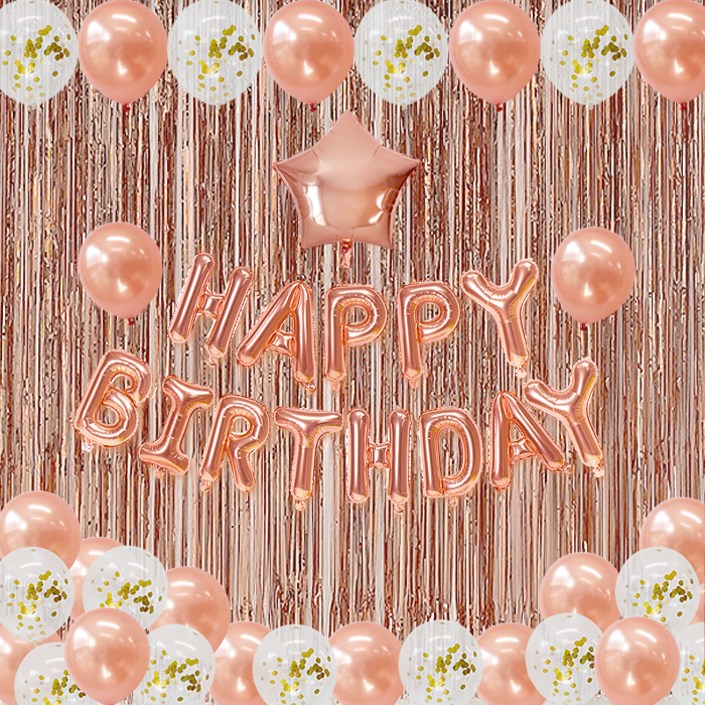 코멧 핑크 생일풍선 가랜더 세트