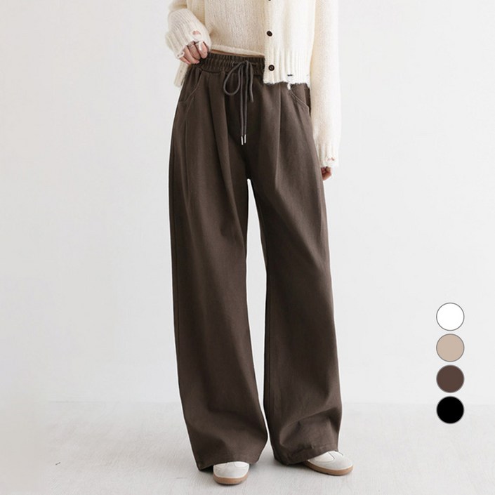 앤드스타일 여성용 숏/기본/롱 3단기장 애착팬츠7탄 소프트코튼 핀턱 밴딩 팬츠 264761