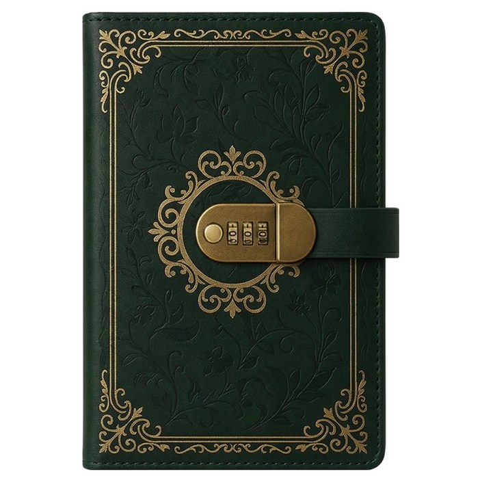 모더너리 시크릿 비밀 다이어리 일기장, 딥다크 그린, 1개