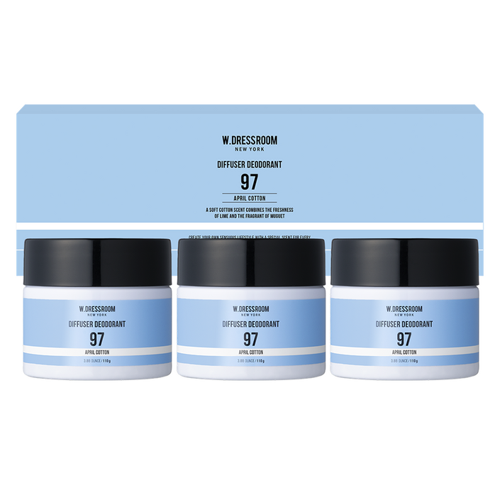 더블유드레스룸 퍼퓸 탈취제 97 에이프릴코튼 본품, 110g, 3개