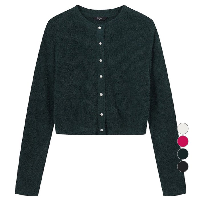 탑텐 여성용 퍼 크루넥 가디건 MSE4TC2011