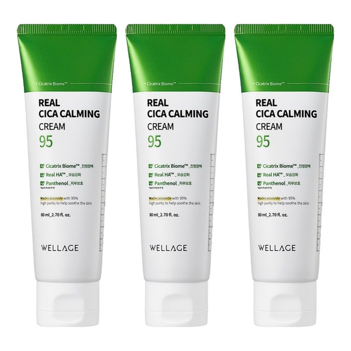 웰라쥬 리얼 시카 카밍 95 크림, 80ml, 3개 웰라쥬 리얼 시카 카밍 95 크림, 80ml, 3개