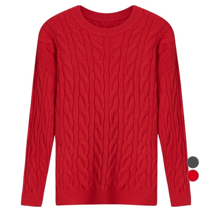 올리브데올리브 여성용 케이블짜임 루즈핏 니트