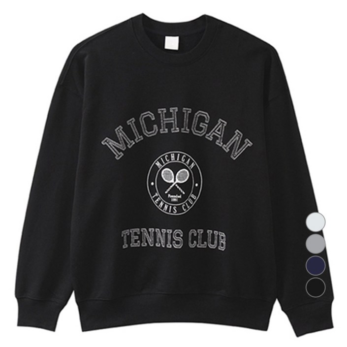 조군샵 남성용 영문 자수 오버핏 맨투맨 T7525