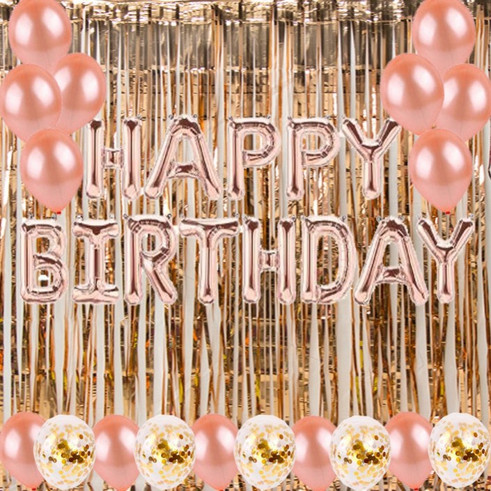 라이프그래피 생일풍선 가랜드 컨페티 커튼 세트