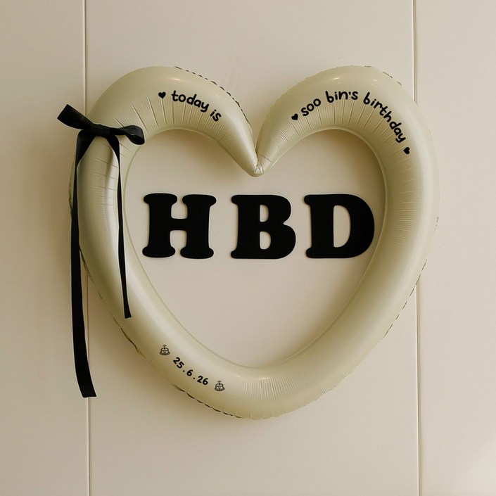 피앤비유니티 HBD 하트링 리본풍선 세트